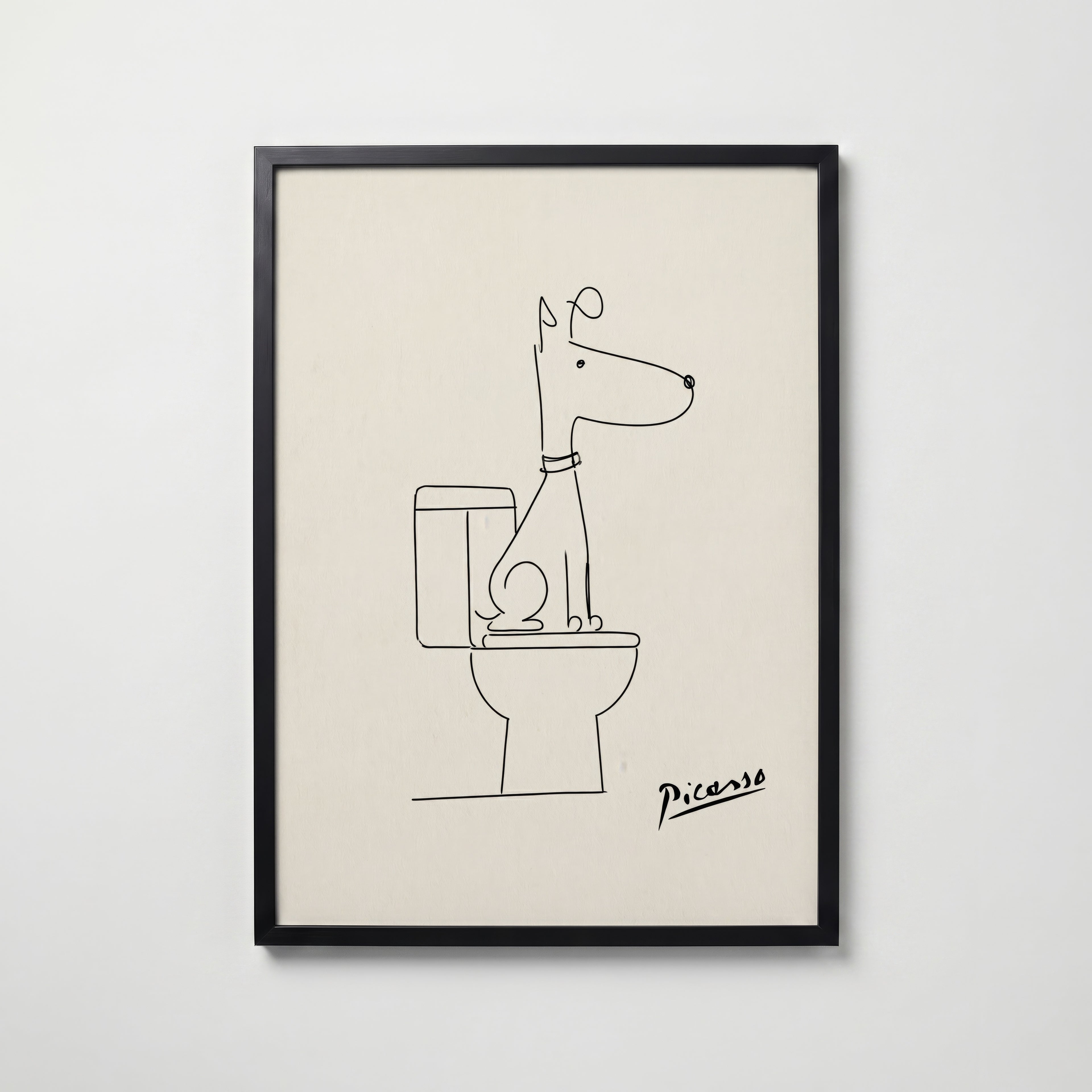 Pablo Picasso Whispering Bathroom Dog Poster