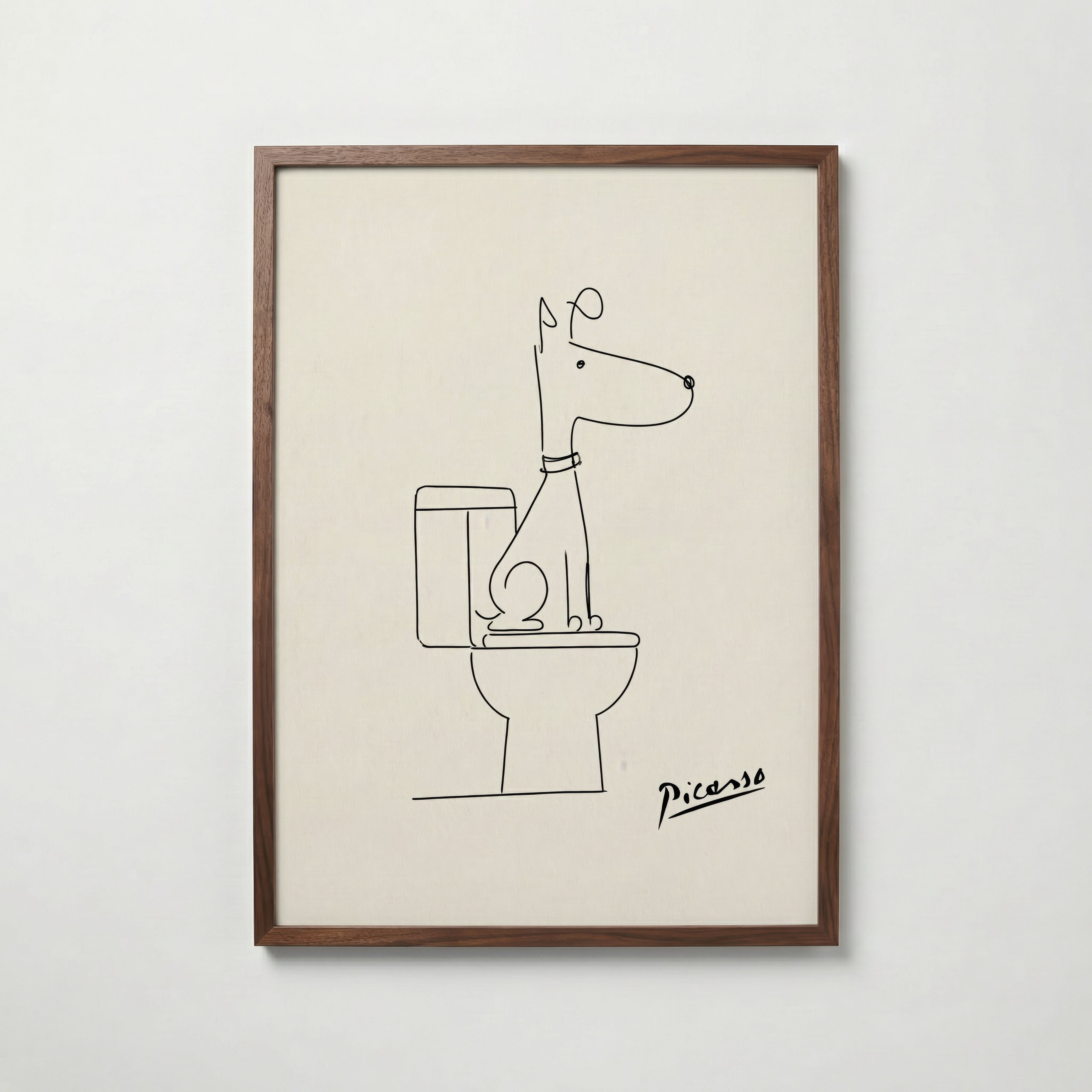 Pablo Picasso Whispering Bathroom Dog Poster