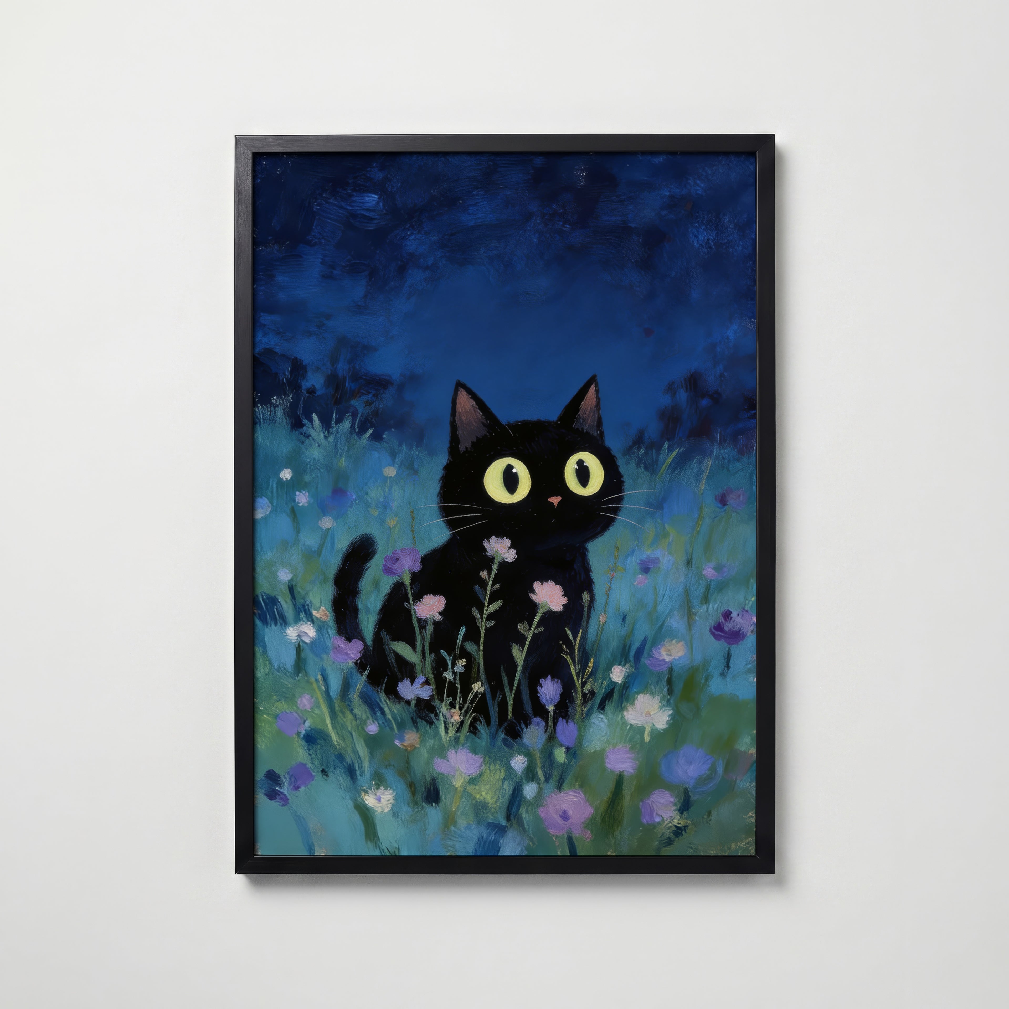 Blue Hour Cat – affisch med snyggt motiv, köp enkelt hos Bozetto i flera storlekar