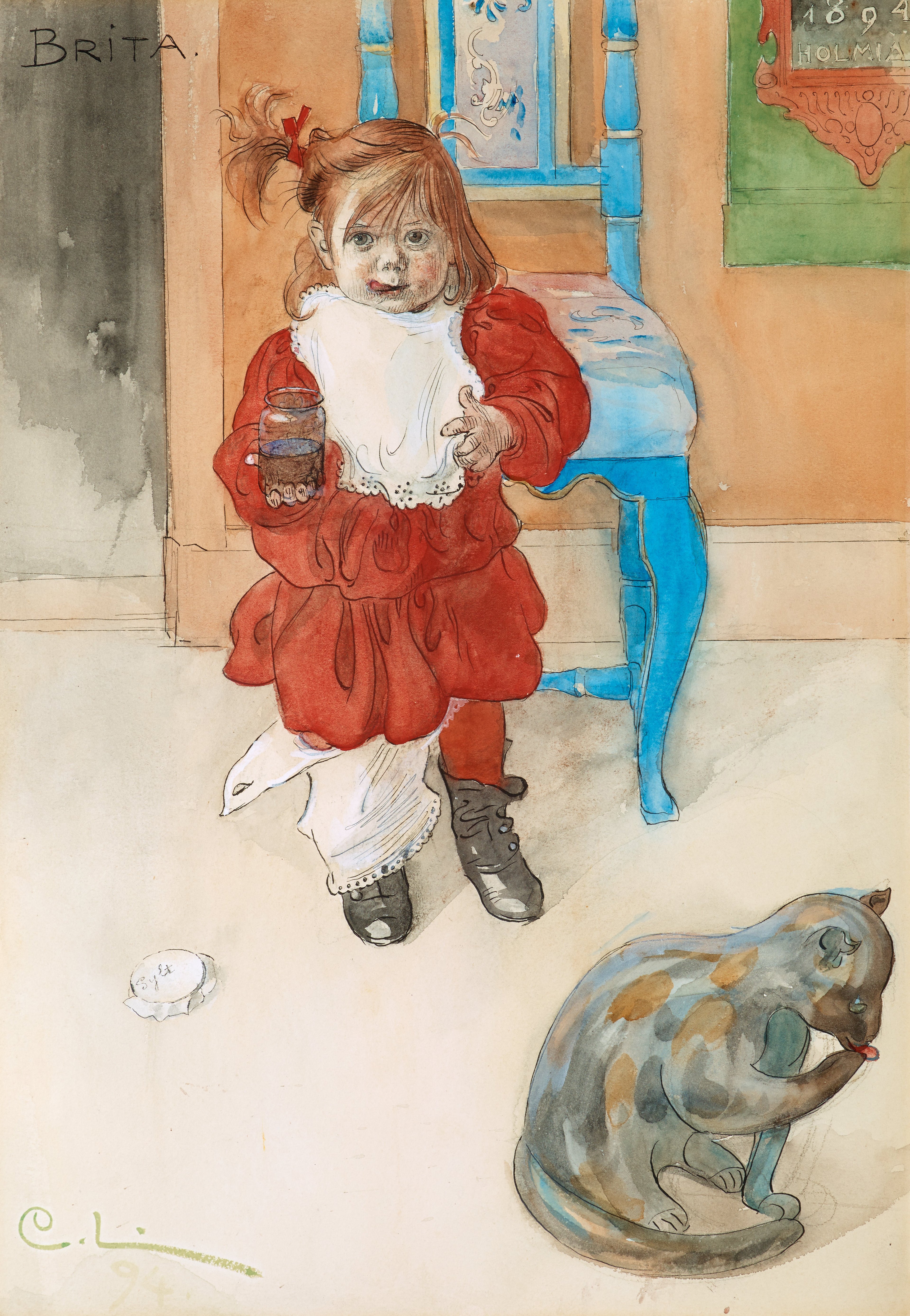 Carl Larsson Brita i Konfektyrburken 1984 Poster