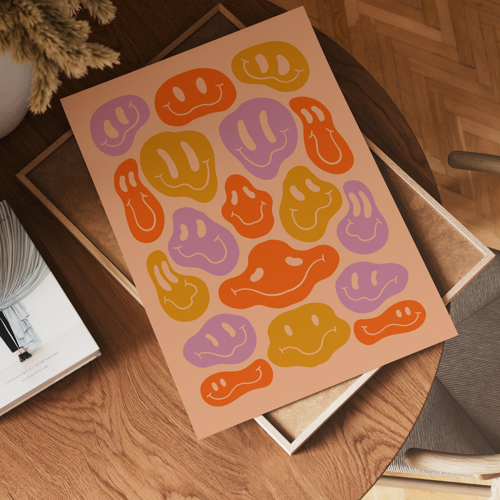 Smiley Faces Abstract Poster