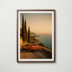 Coastal Ferrari at Sunset Poster