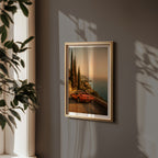 Coastal Ferrari at Sunset Poster