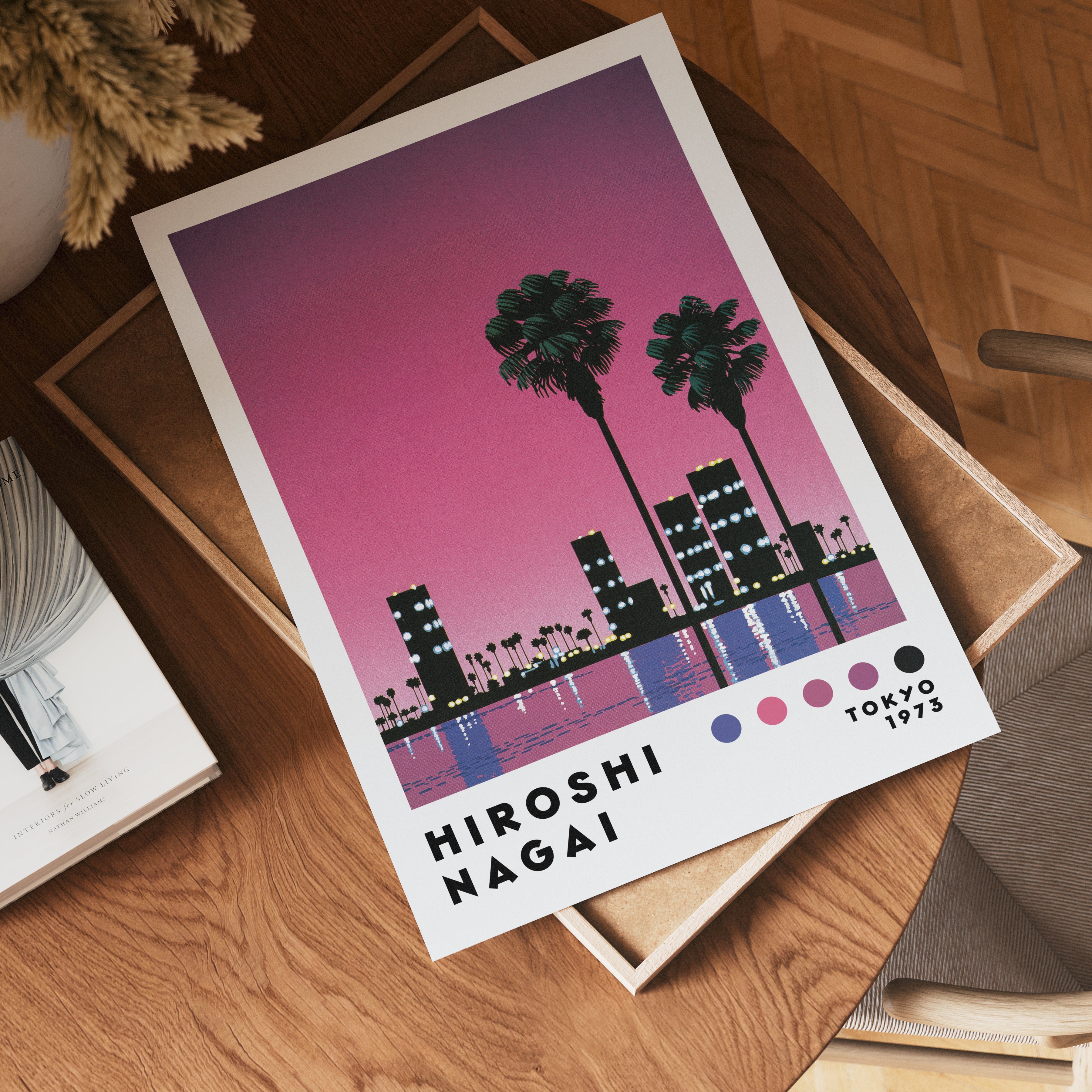 Hiroshi Nagai Pink Sunset Skyline Poster