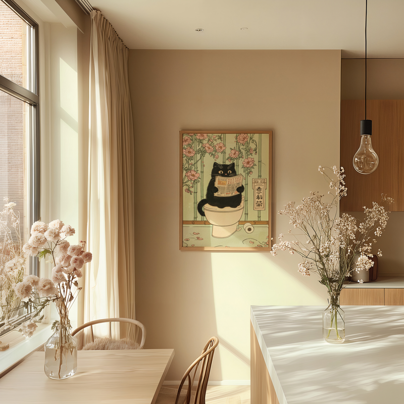 Cat Reading Time Poster