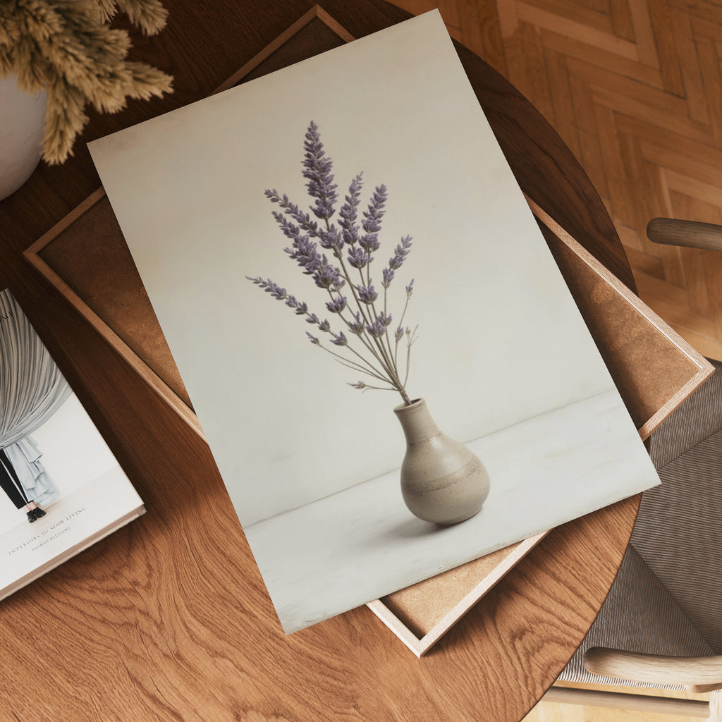 Ceramic Vase Dried Lavender Poster