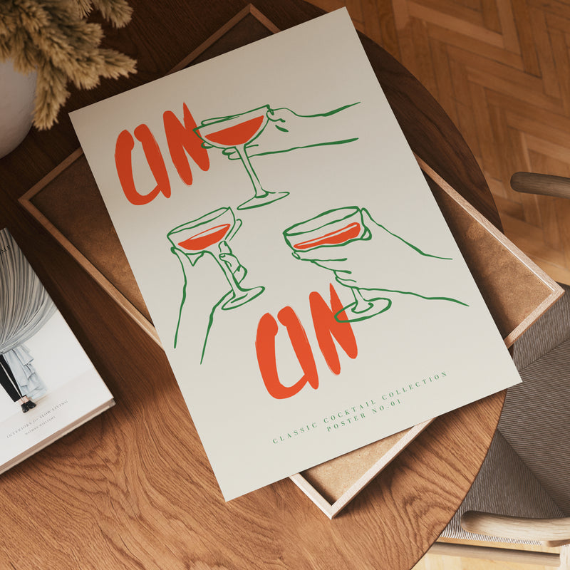 Cin Cin Classic Cocktail Poster