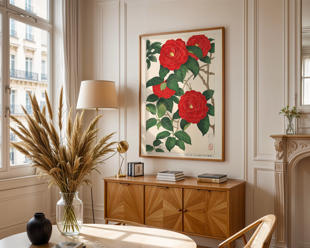 Japan Red Flower Poster