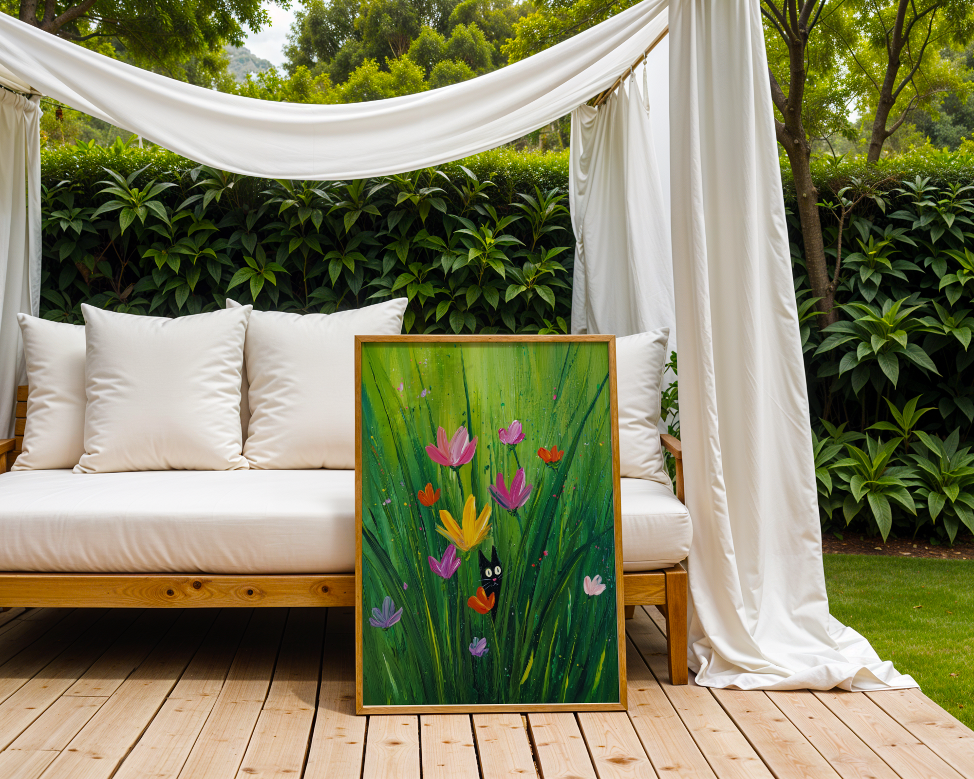 Hidden Garden Cat Poster