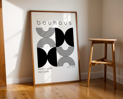 Bauhaus Monochrome Pattern Poster