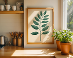 Single Green Leaf Poster