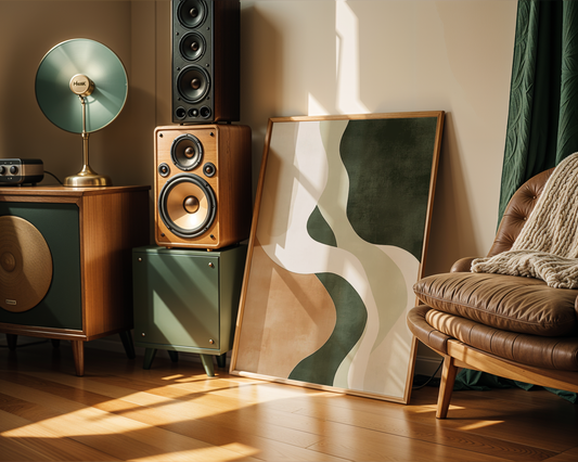 Abstract Green Shapes No.2 Poster