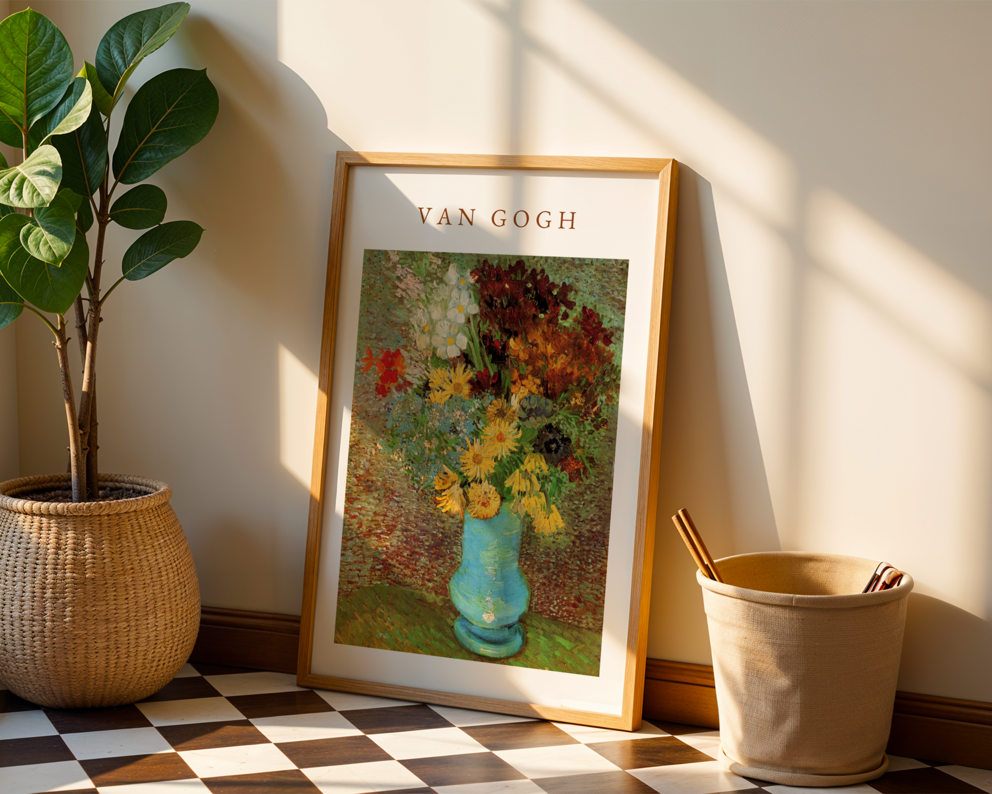 Van Gogh Vase With Daisies And Anemones Poster