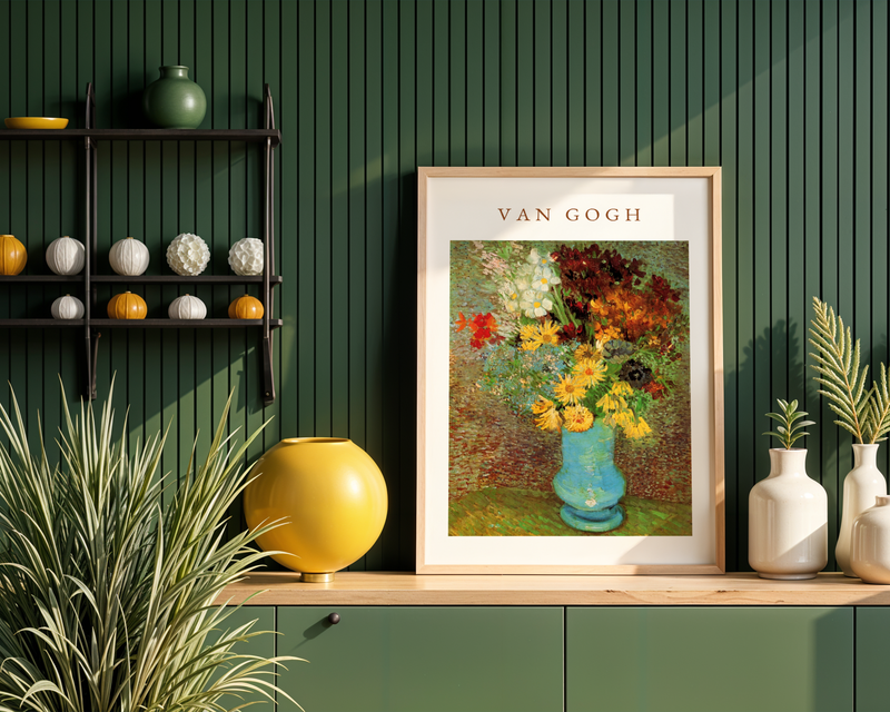 Van Gogh Vase With Daisies And Anemones Poster
