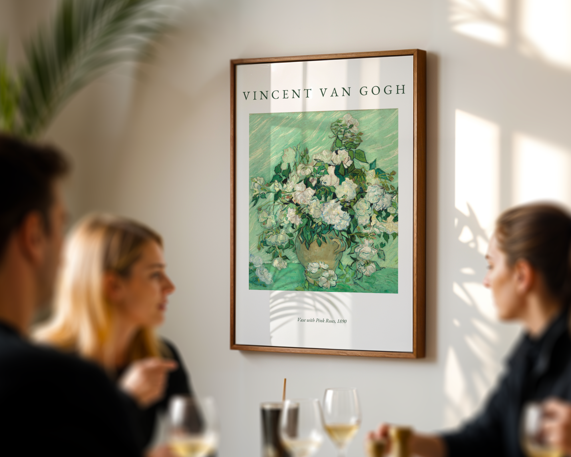 Van Gogh Vase With Pink Roses Poster