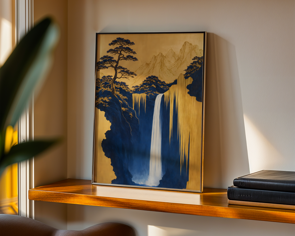 Golden Cascade Silence Poster