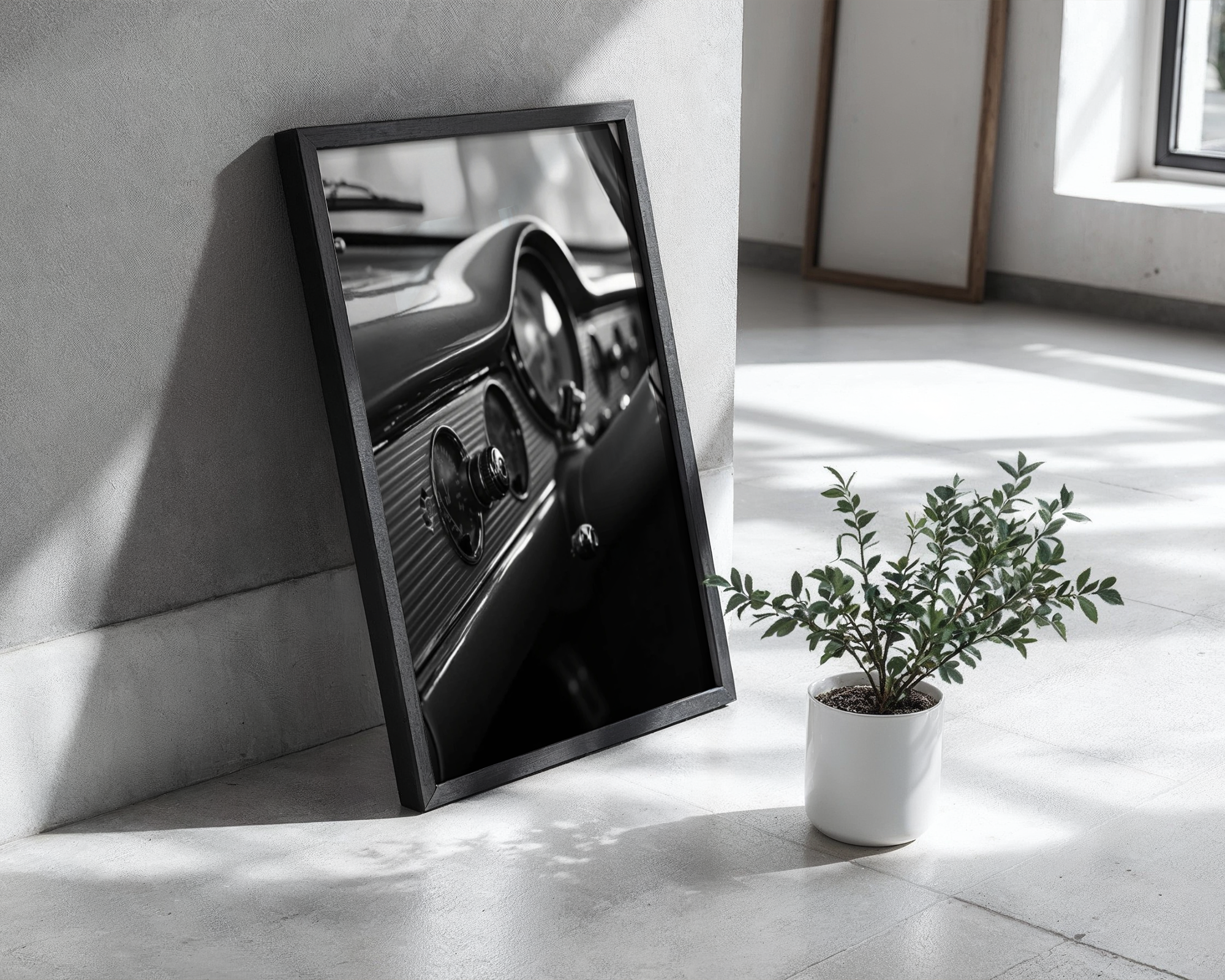 Old School Car Dashboard Poster