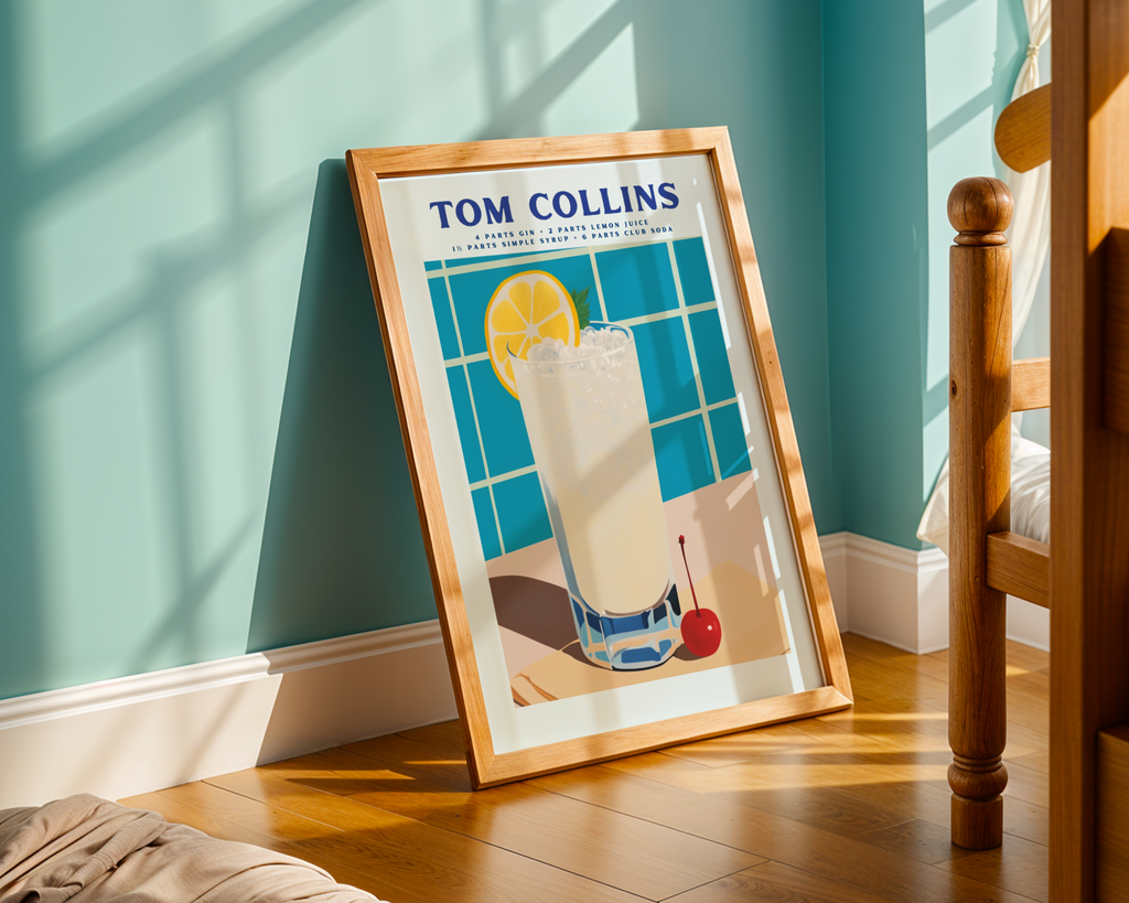 Tom Collins Cocktail Poster