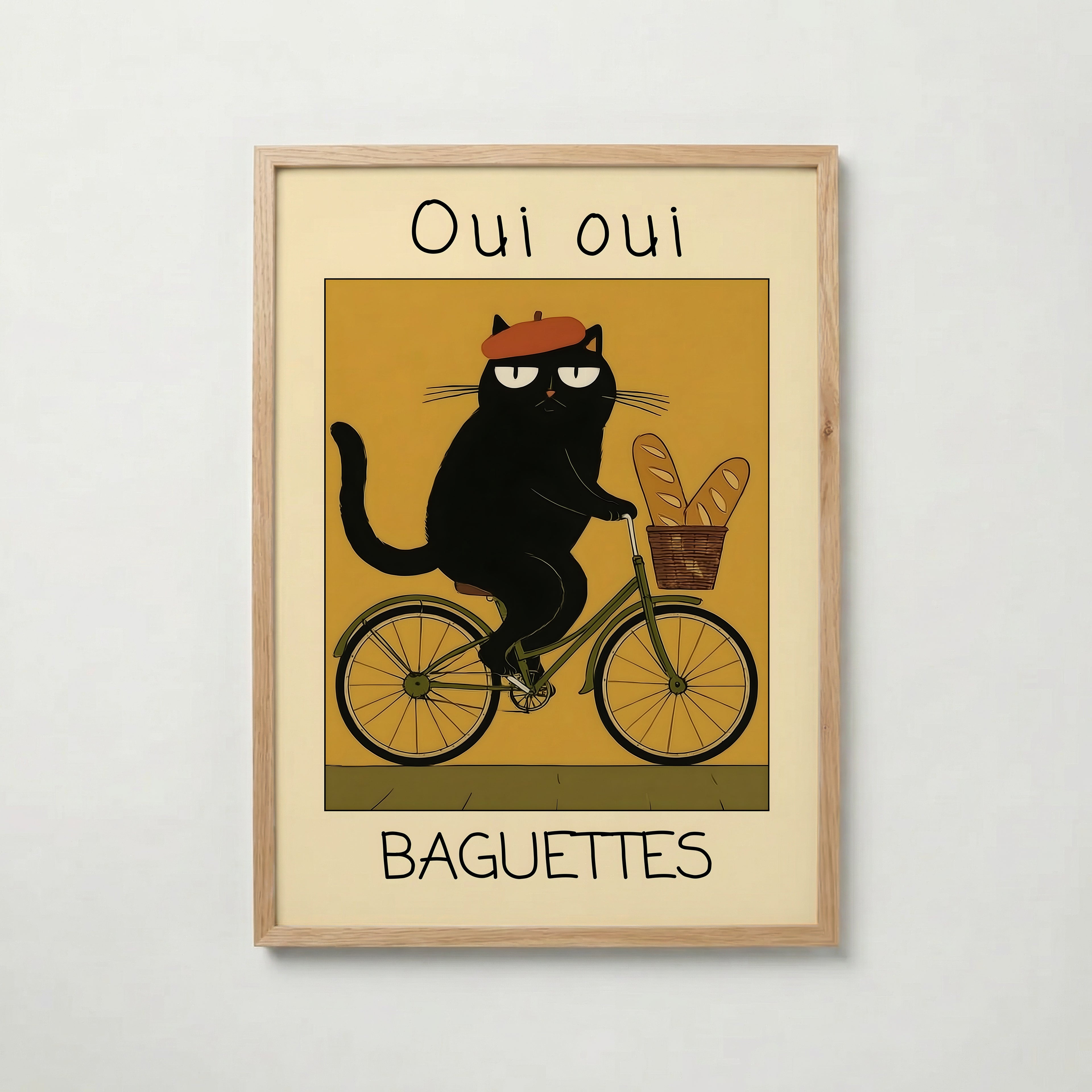 French Baguette Cat Poster