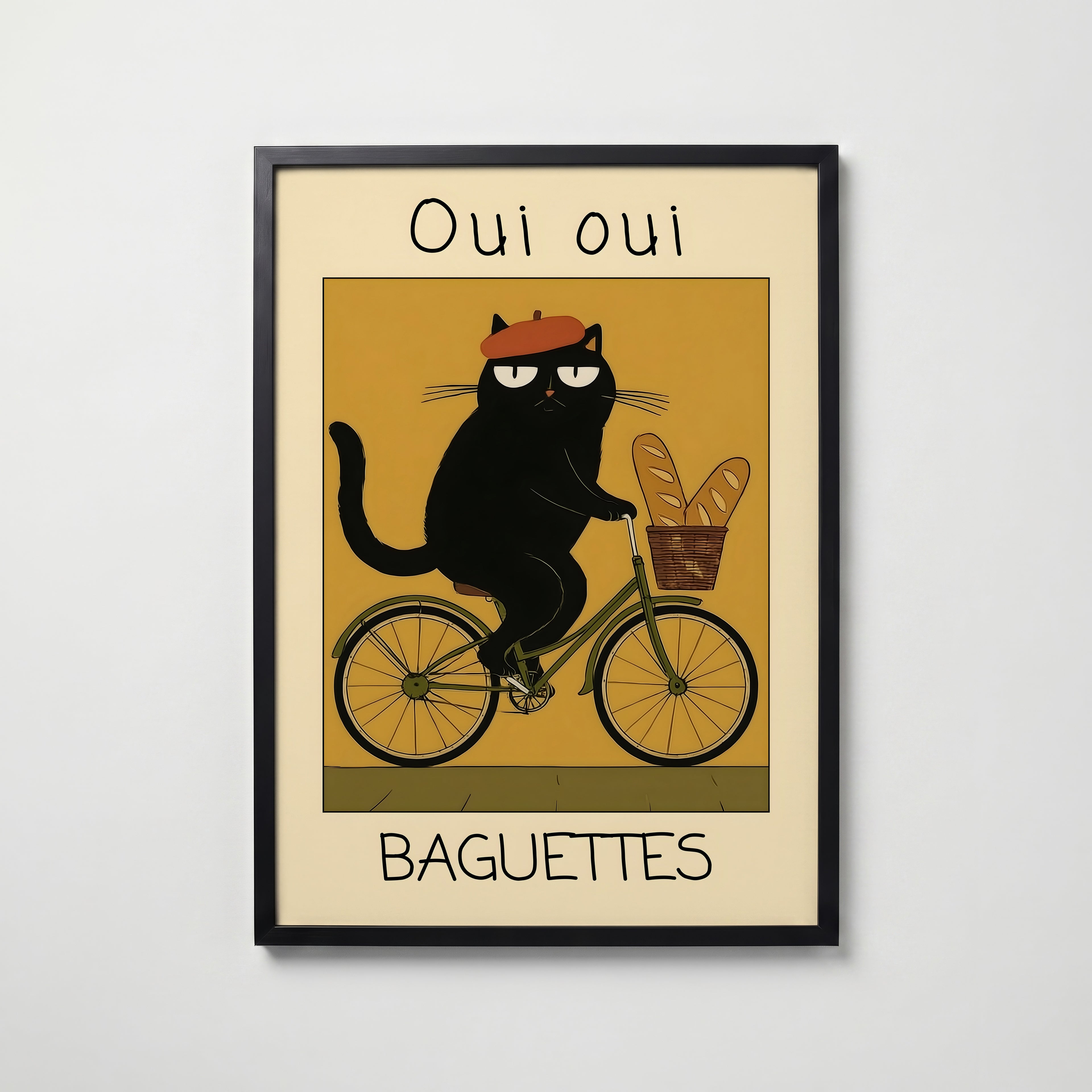 French Baguette Cat Poster