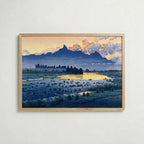 Shikishima Riverbank Hasui Kawase Poster – poster väggdekoration inredning – Affischer hos Bozetto