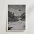 Helicopter Over the Dolomites Poster