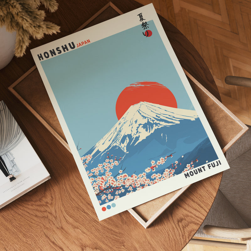 Cherry Blossom Mountain Poster