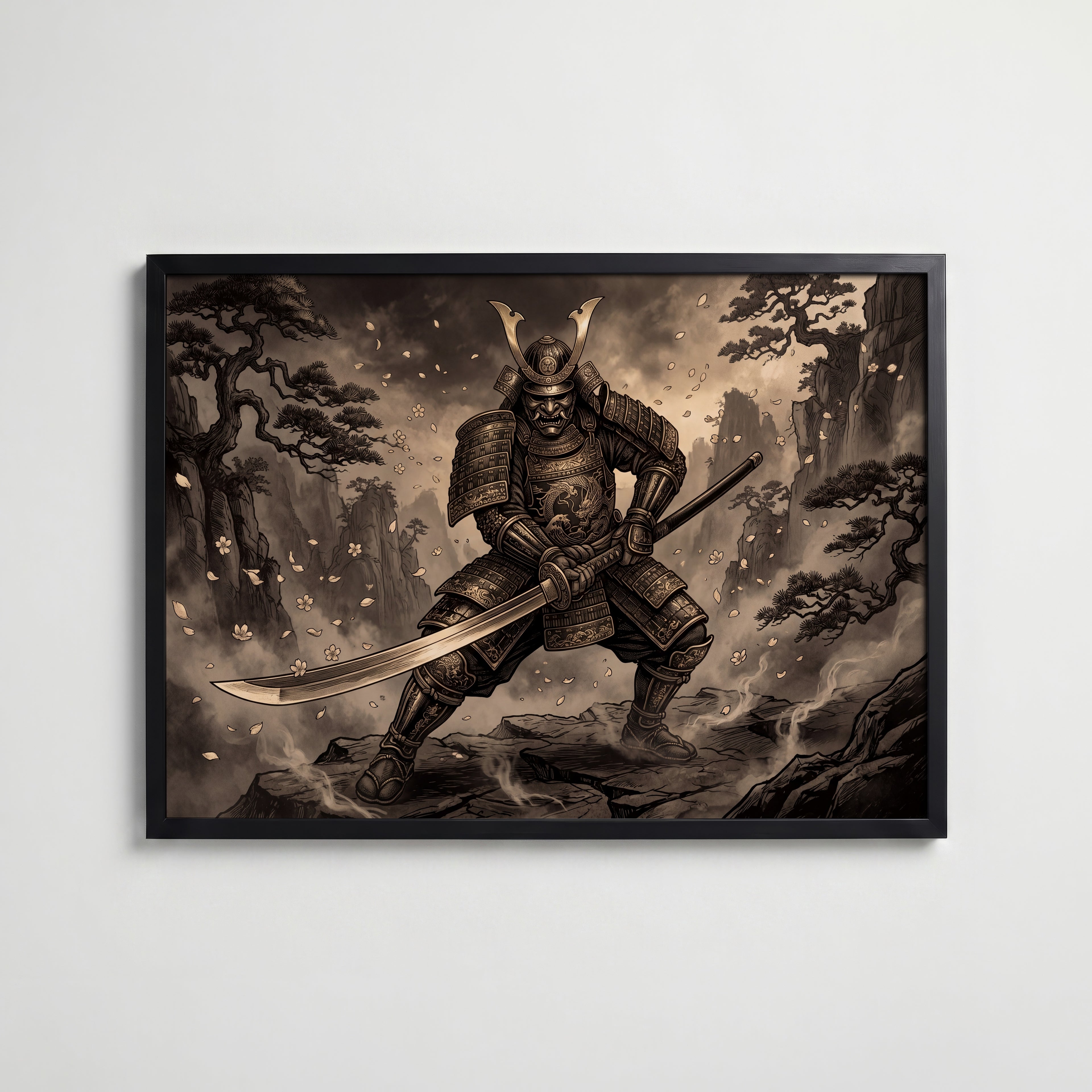 Iron Samurai Poster med svart ram