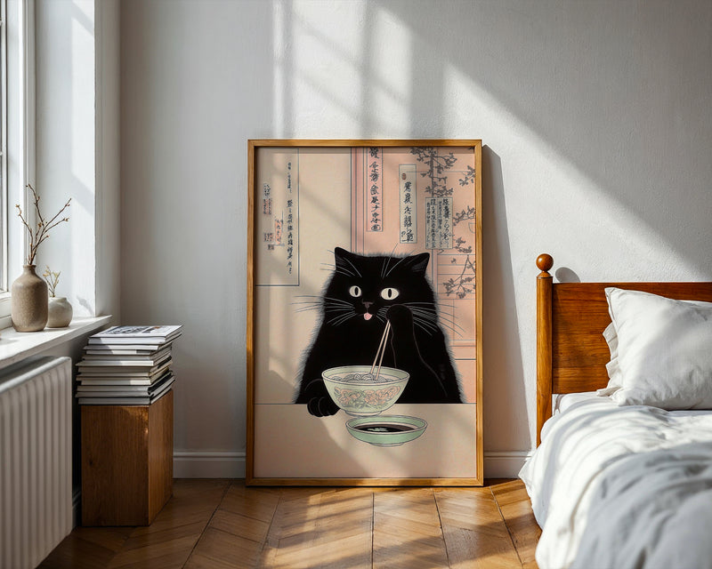 Midnight Cat Ramen Poster