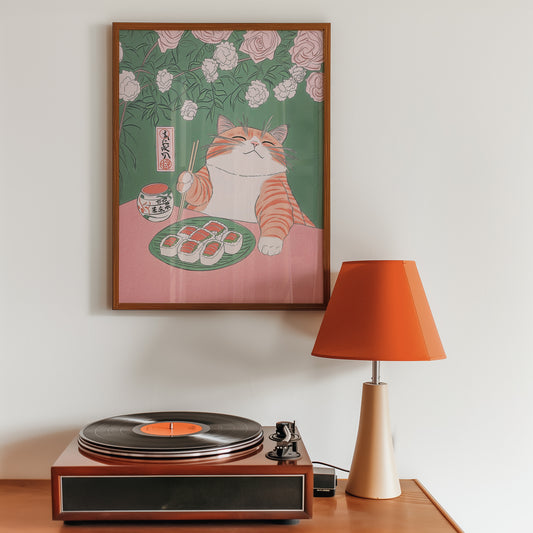 Sushi Cat Delight Poster