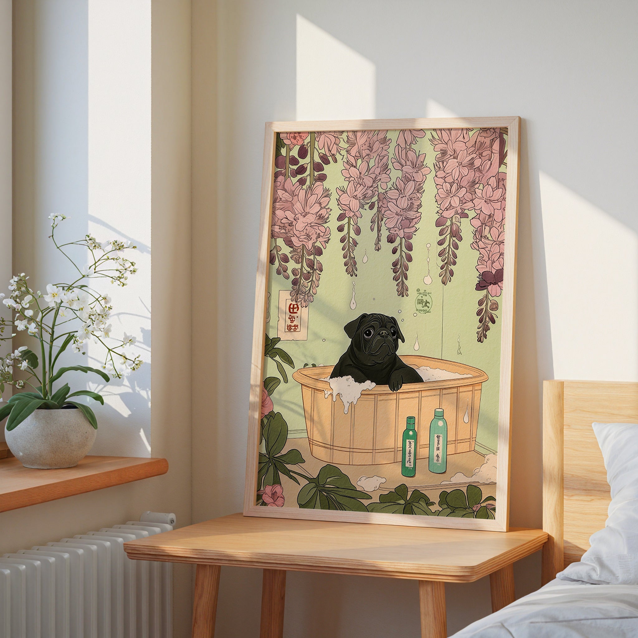 Wisteria Spa Dog Poster