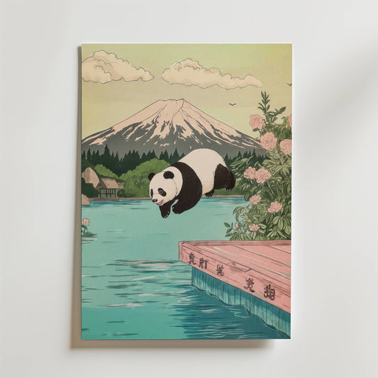 Diving Panda Poster