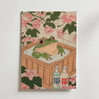 Bathing Frog Poster