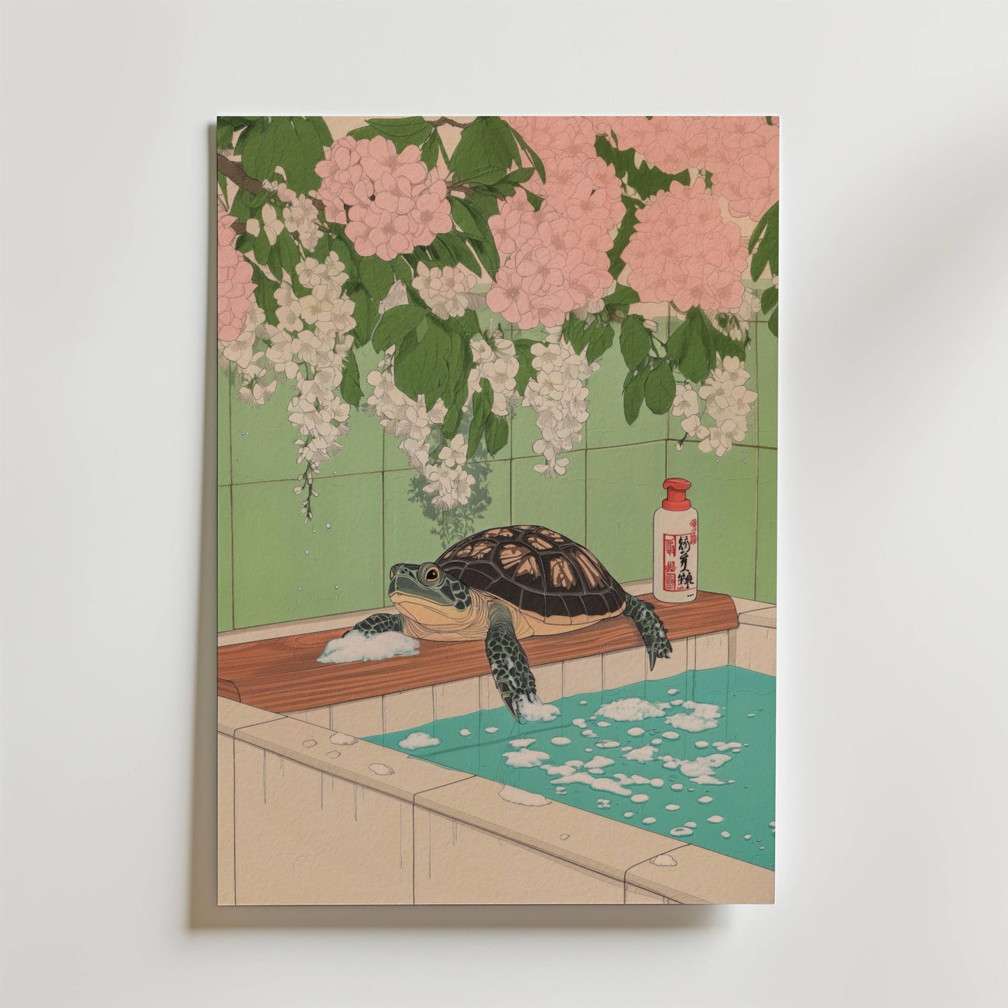 Bathing Turtle Poster