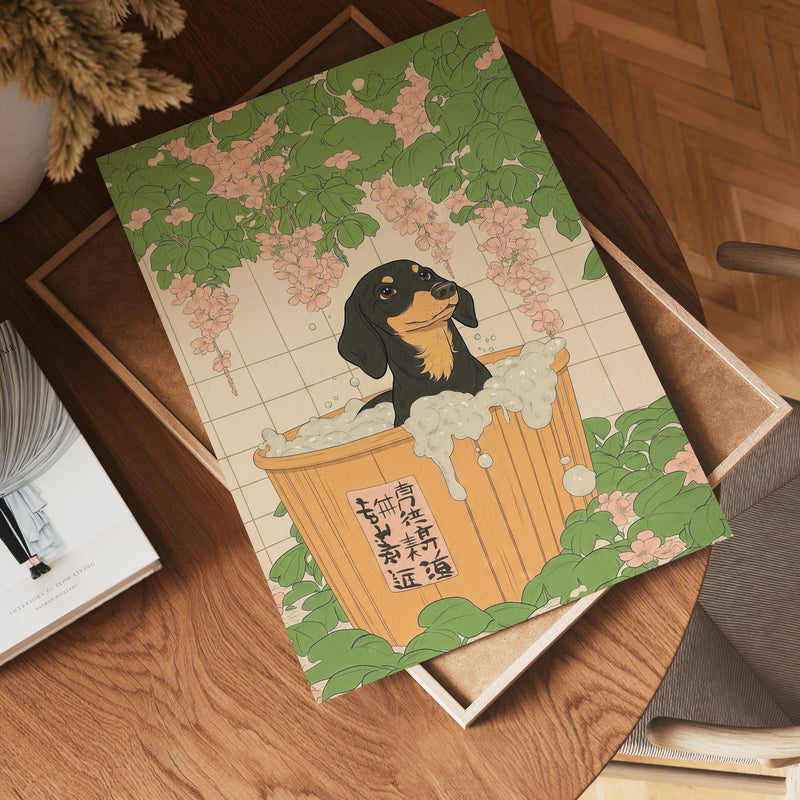 Bath Time Dachshund Poster