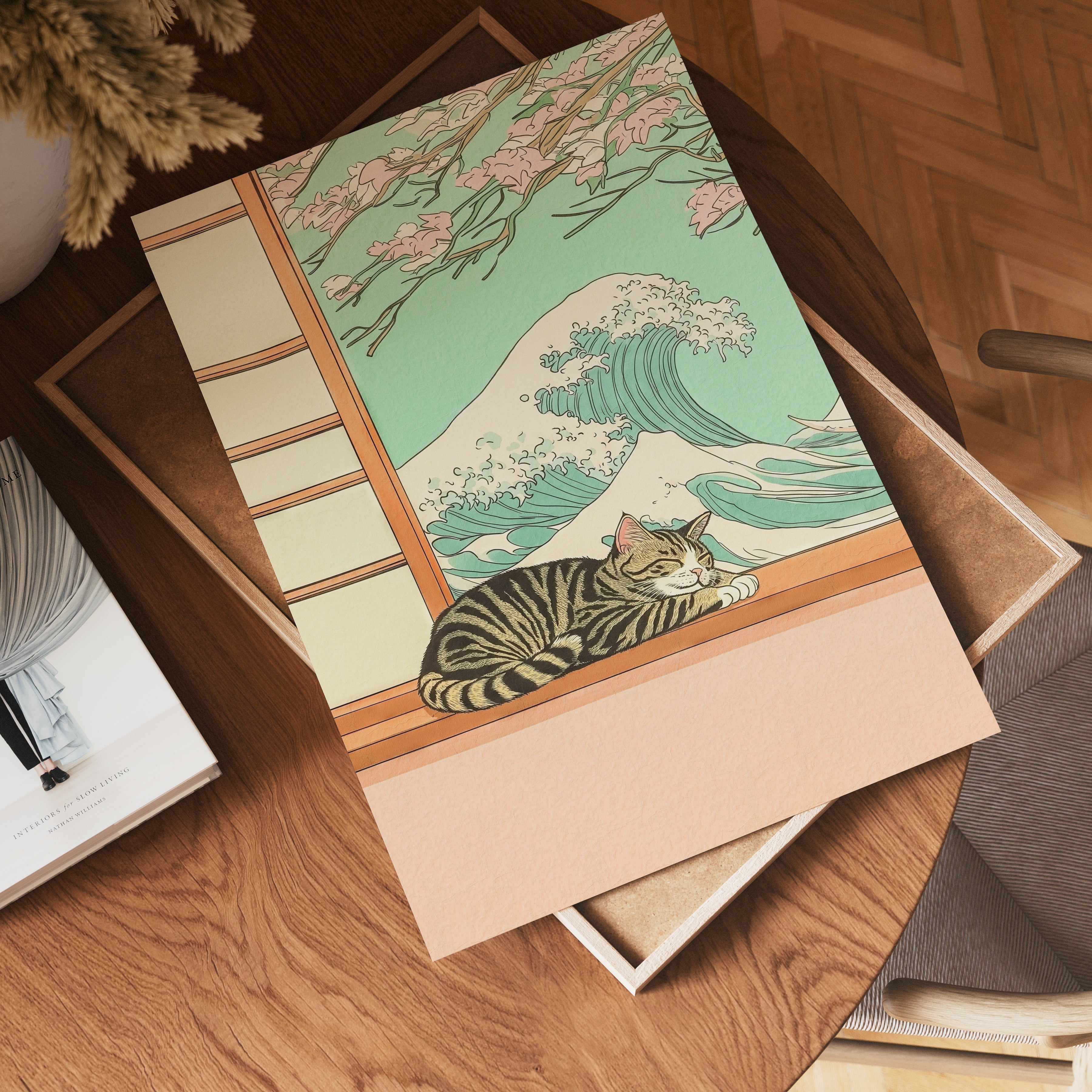 Sleeping Cat Wave Poster