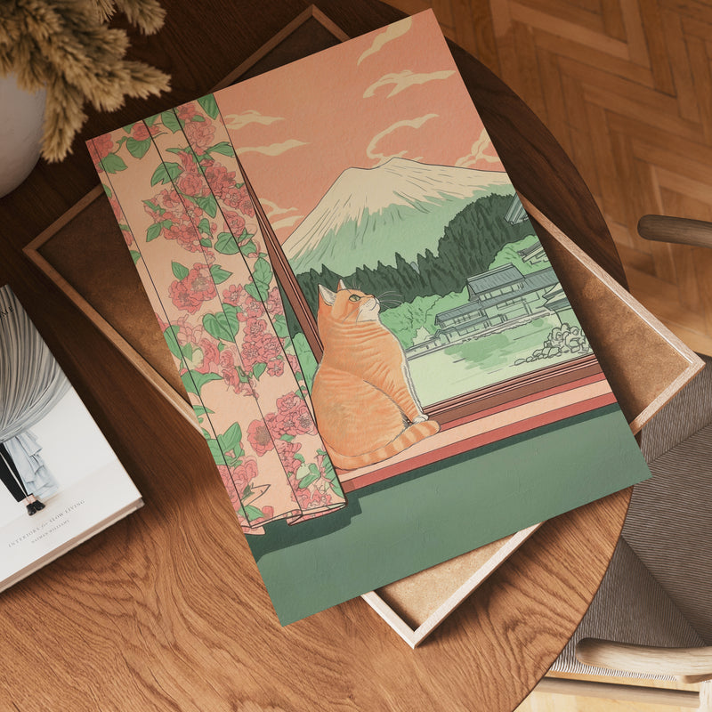 Peaceful Fuji Window Poster