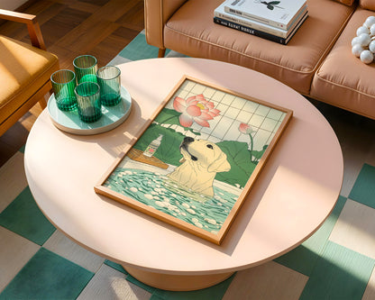 Lotus Bath Dog Poster