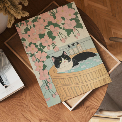 Zen Cat Bath Poster