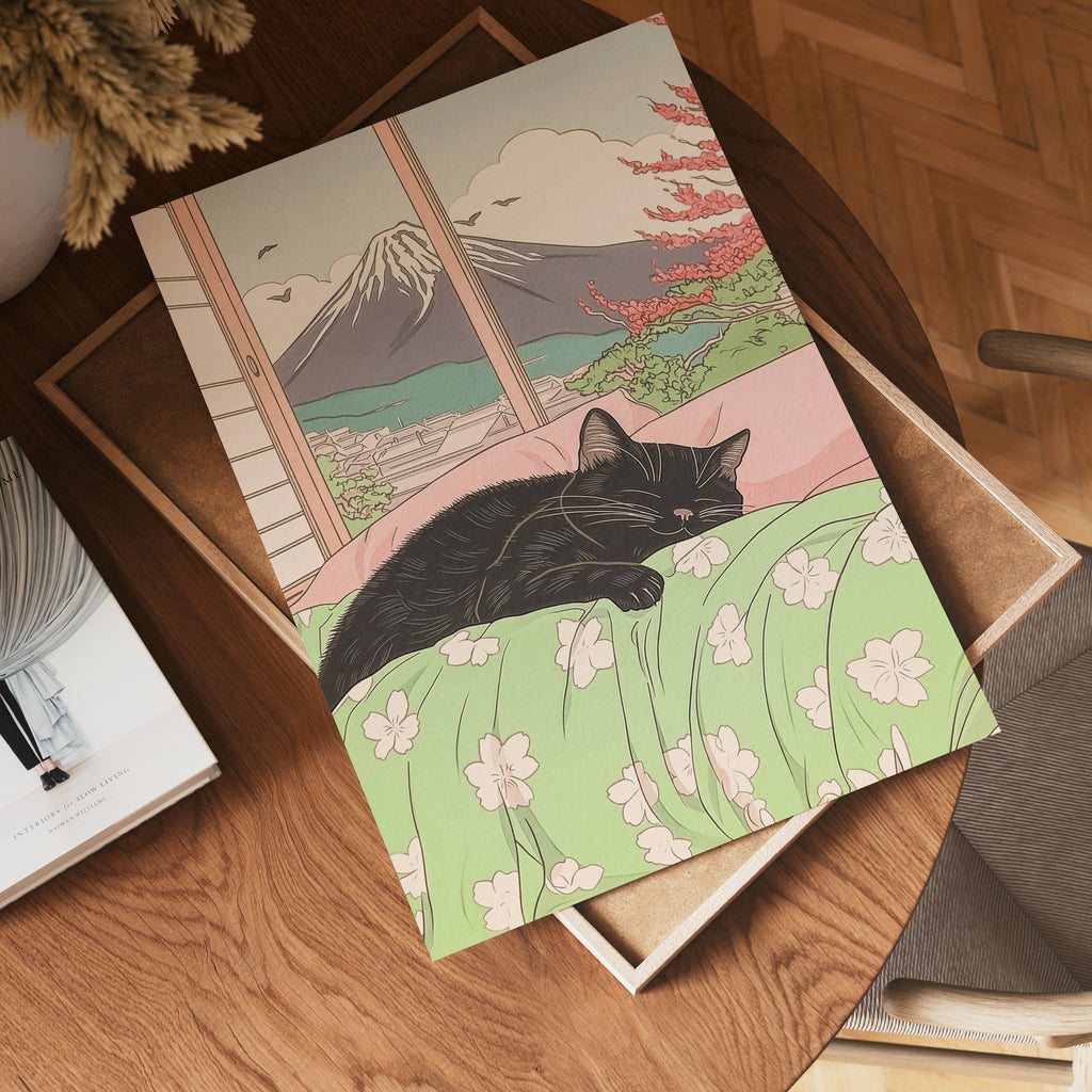 Black Cat Morning Poster