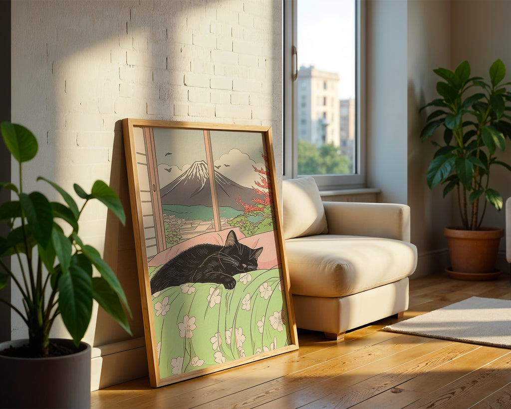 Black Cat Morning Poster