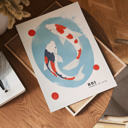 Yin Yang Koi Poster