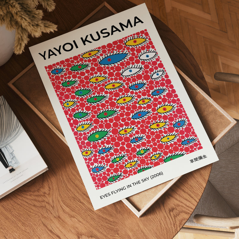Yayoi Kusama Eyes Flying In The Sky Poster