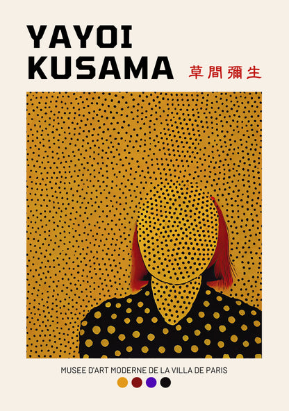 Yayoi Kusama Abstract Face Poster