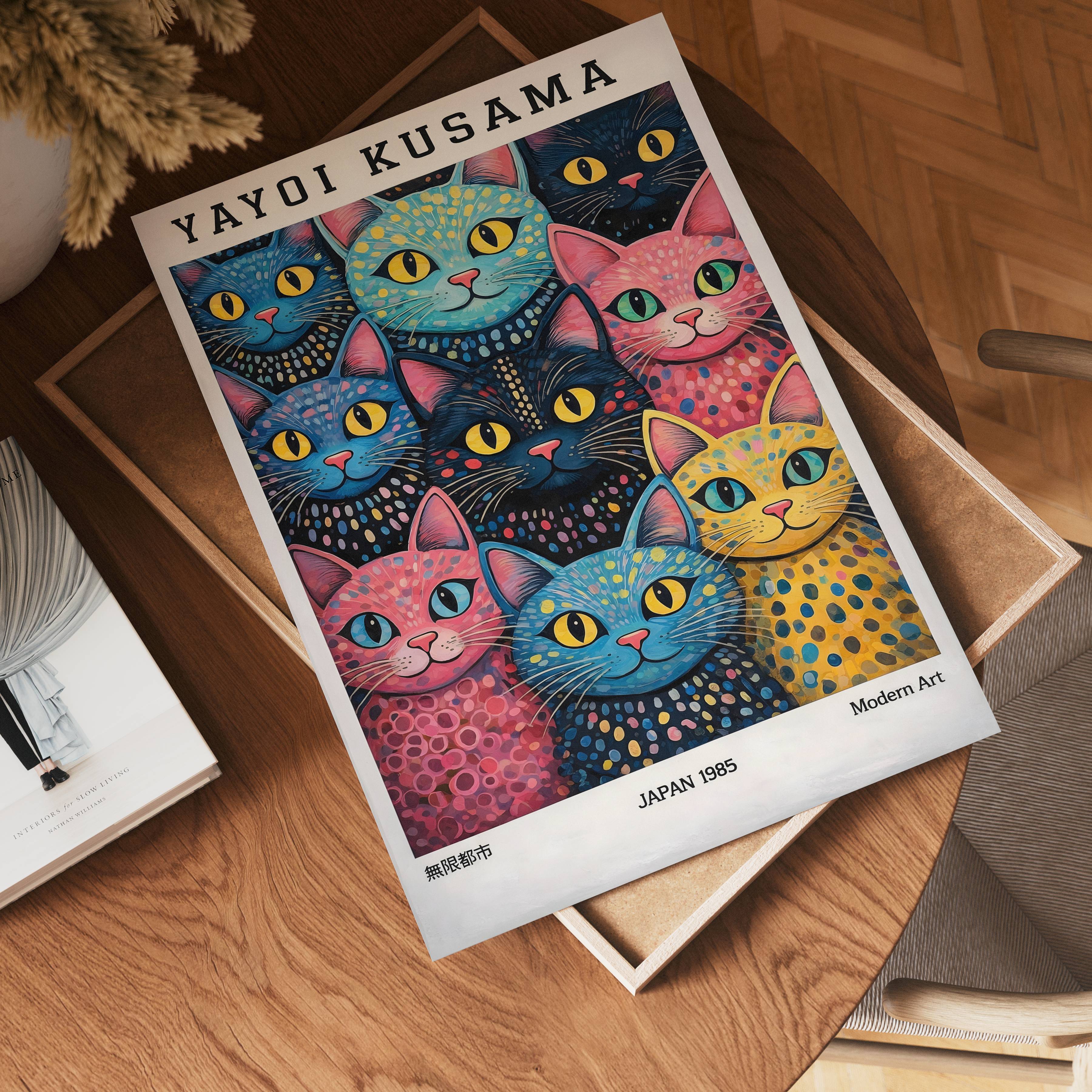 Yayoi Kusama Polka Dot Cat Parade Poster