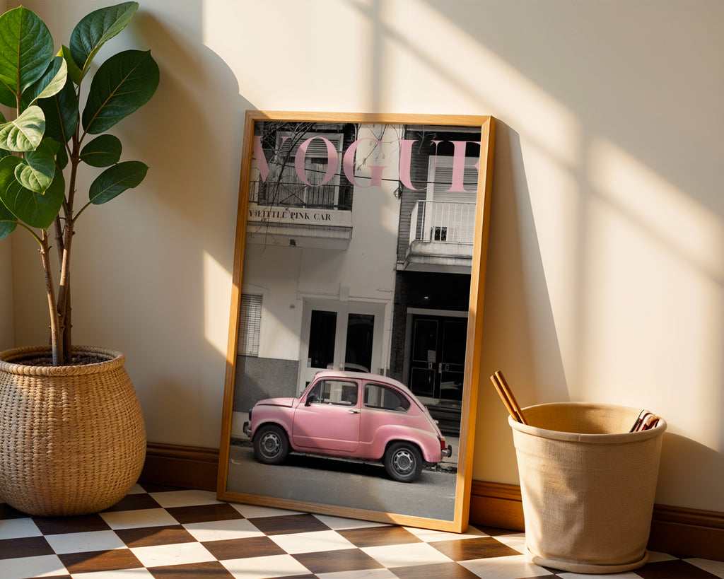 Vogue Pink Car Poster