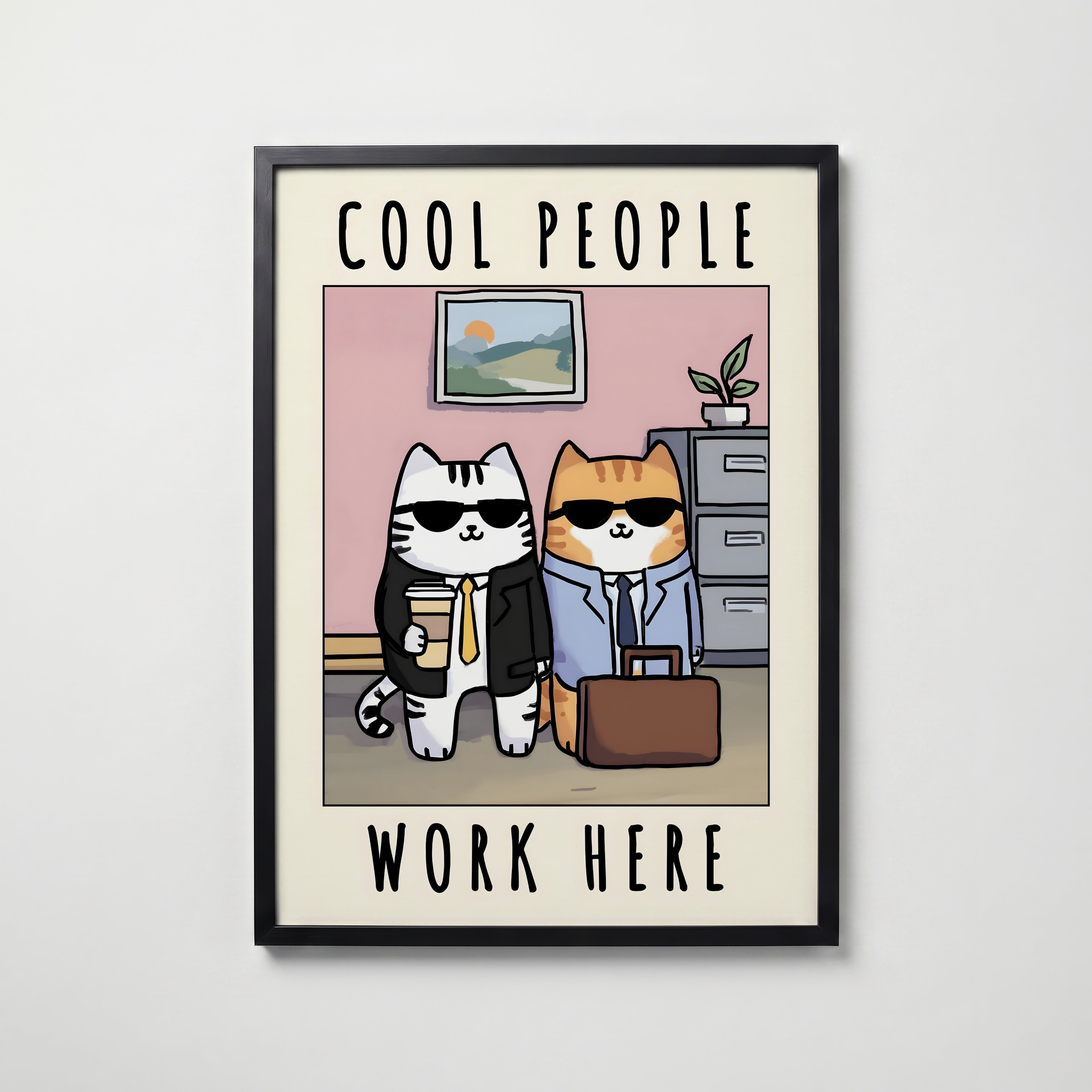 Office Cool Cats Poster