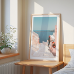 Santorini Horizon Path Poster