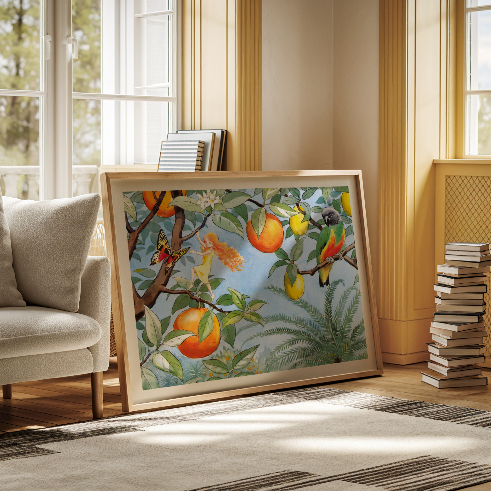 Elsa Beskow Solälvan i Apelsinträdet Poster – poster på vägg inredning