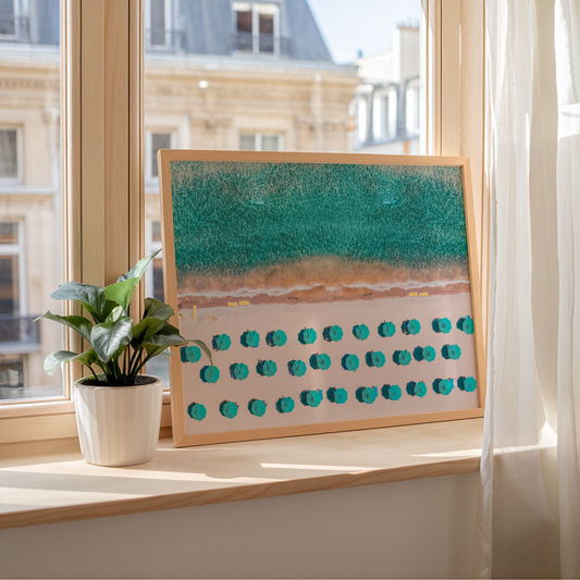 Turquoise Sunshade Coast Poster